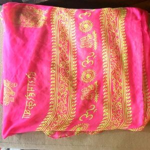 Bright pink and neon yellow scarf/tapestry